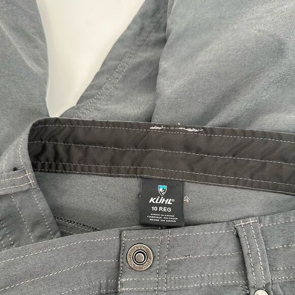 Kuhl Pants Gray Cotton Stretch Cargo Hiking Snap Closure Pockets Sz 10 Reg - Picture 5 of 9